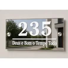 Placa numero Residencial em Vidro 8mm Personalizada – Número, Nome ou Frase