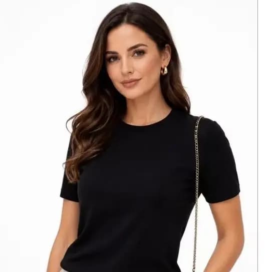 Blusa Tricot FEMININA Decote V manga cumprida Suéter PREMIUM blusa Tricot Modal Camiseta T-shirt manga curta