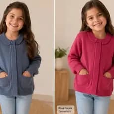 Promoção Blusa infantil Suéter menina Inverno Feminino Tricot Premium Elegante Menina Inverno Blusa infantil feminina