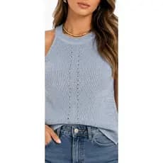 Regata Feminina Tricot Canelada  Blusa feminina regata tricot Premium Baloada – Básica Elegante