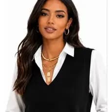 Colete Feminino Tricot Premium Elegante Blogueira Casual Tricot Regata Pullover  Colete Alfaiataria