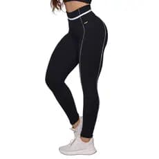 Calca Legging Queens Preto Com Branco Moving Fitness