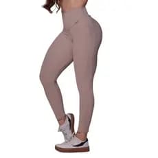 Calca Legging V Empina Jacquar Canelado Doce de Leite Moving