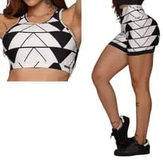 Conjunto Short Gym Empina Bumbum Spectra +Top Moving Fitness