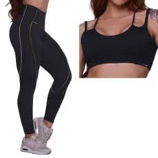 Conjunto Calca Legging Hope Jacquard Snake Black +Top Moving