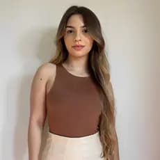 Body Feminino Básico Bory Preto Marrom Regata Suplex com Forro Barato