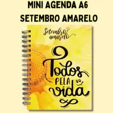 20 Mine agenda A6 Personalizada capa dura- Setembro Amarelo - Lembrancinhas e Brindes