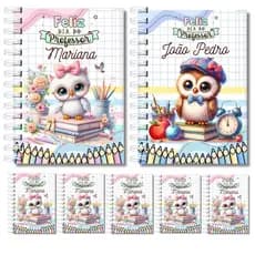 Kit  5/10/15/20/25  Mini Agenda Dia dos Professores Personalizada COM NOME  | Lembrancinhas e Presente