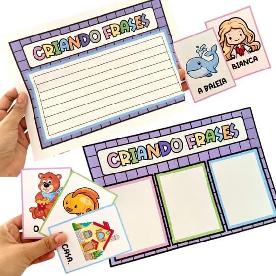 ATIVIDADES PARA AUTISTA  DE ALFABETIZAÇÃO "CRIANDO FRASES"