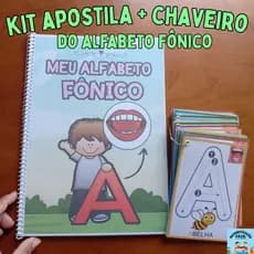 Kit de Alfabetização  : Apostila alfabeto Fônico + Chaveiro do alfabeto fônico!