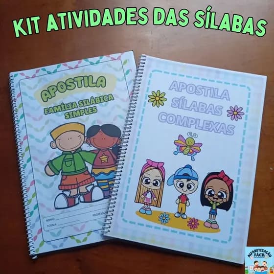 KIT COMPLETO DE ATIVIDADES  PARA ALFABETIZAR: SÍLABAS SIMPLES E COMPLEXAS - ENCADERNADO EM ASPIRAL- TAMANHO A4