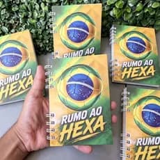 Kit  Mini Agenda Personalizada A6 10x15 | Capa Dura Wire-o | Copa do Mundo Rumo ao Hexa