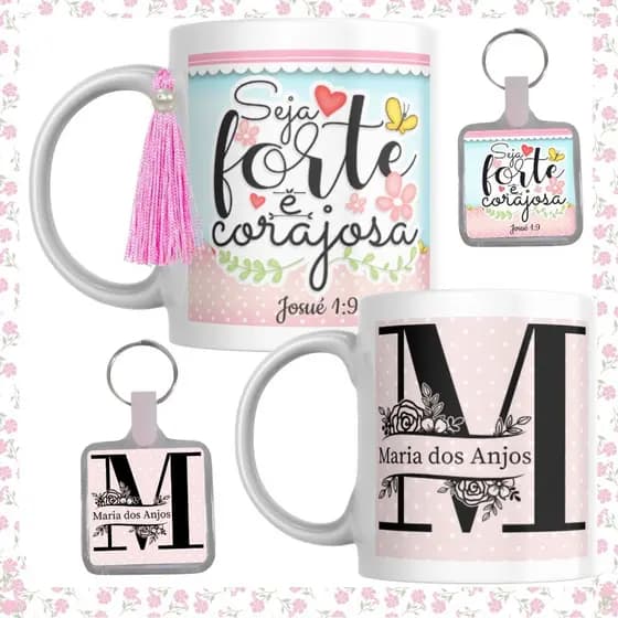 Kit Presente Perfeito: Caneca Personalizada 325ml + Chaveiro Brinde!