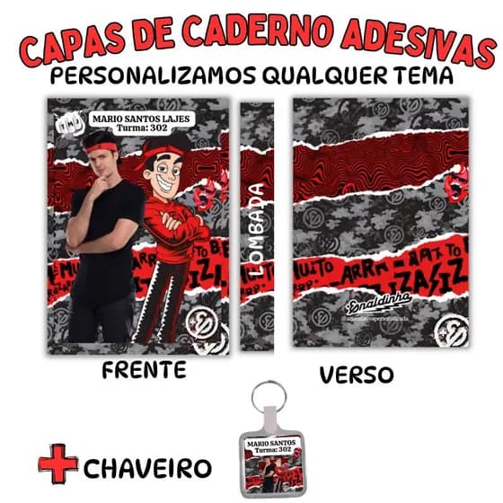 🔥 Capas  Adesivas de Caderno Personalizadas | Envio Rápido + Brinde