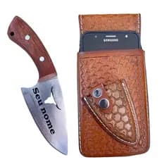 Capinha Celular Bainha em Couro Com Faca personalizada