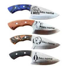 Faca Campeira Personalizada em inox e Bainha em Couro
