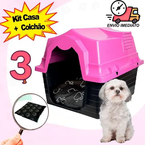 Casinha De Cachorro N 3 Mais Colchonete Sob Medida Casinha cachorro Cama Para Cachorro Pet Pequeno