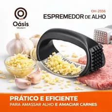Amassador de Alho e Amaciador de Carne 2 em 1 Inox Reforçado Resistente a Ferrugem