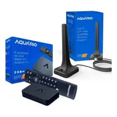 Kit TV Digital Completo Aquário | Conversor + Antena Interna HD Sem Mensalidade