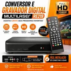 Conversor e Gravador Digital Multilaser RE219 | TV Aberta em HD + Função Gravar