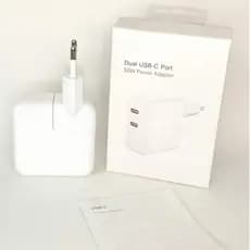 Carregador Fonte Adaptador Turbo PD Duplo De 50W Rápido De Viagem USB Tipo C Para Samsung iPad iPhone