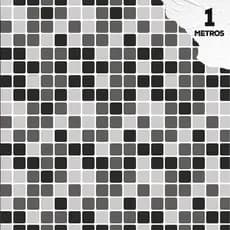 Papel Adesivo De Parede Contact Azulejo Pastilha Preto 1 Metros Lavável