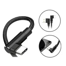 Cabo Usb Tipo C 15 Cm Curto L 90 Graus Carregamento E Dados