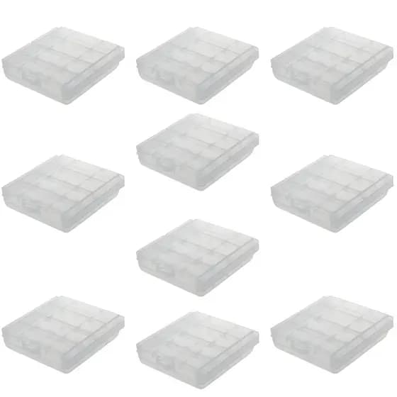 Kit 10 Cases Porta Pilhas Aa/aaa Estojo Organizador