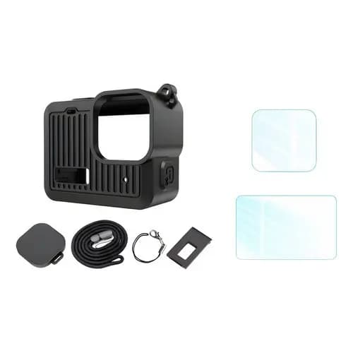 Kit Case Silicone Pelicula Compativel P Gopro Hero 4k 2024 Preto