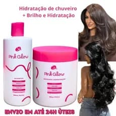 Kit cronograma capilar tratamento para cabelos com química profissional Pink Glow para cabelos 500mL