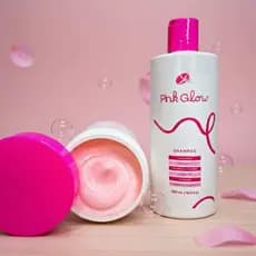 Cronograma Capilar Kit Profissional Para Cabelos shampoo e Máscara Pink Glow nutrição e reconstrução