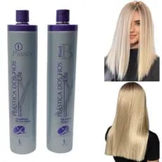 Kit Selagem Térmica para cabelos Redutora de Volume para cabelos loiro platinado brancos Alisamento