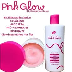 Kit hidratação de cabelo profissional Cronograma Tratamento Capilar Nutrição Reconstrução Pink Glow