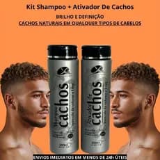 Kit Ativador de Cachos Masculino Finalizador com Brilho Definição Nutrição e Hidratação para Homem