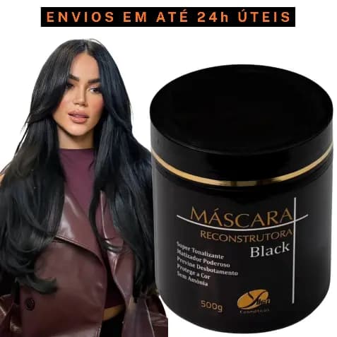 Tonalizante Matizadora Black Preto de cabelos fios brilhosos Máscara matizador Capilar Preta