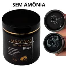 Máscara Matizador Preta Tonalizante Black Sem Amônia fios Sem corte-químico Preto Brilhosos