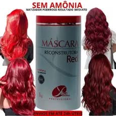 Máscara Matizadora vermelho cereja Cabelos brilhosos fios sem corte-químico matizador marsala 1kg