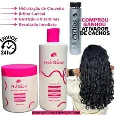Kit Hidratação Capilar fios definidos brilhosos Nutrição para Cabelos cacheados + Ativador de cachos