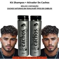 Kit Ativador de Cachos para Homem Definição Imediata Hidratação profunda Antifrizz Masculino 300mL