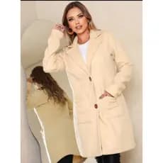 Casaco Sobretudo longo feminino básico menos e mais tipo blazer inverno viagem