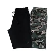 Kit 2 Bermudas Moletom Masculina Treino Academia Camuflada Rajada Listrada Bermuda Masculino