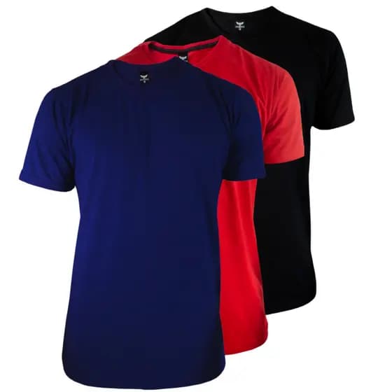 Kit 3 Camiseta Masculina Lisa 30.1 Atacado Promoção Sortida
