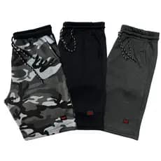Kit 3 Bermudas Moletom Masculina Listrada Camuflada Lisa Sortidas Desenho Academia Treino