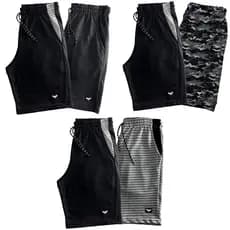 Kit 2 Bermudas Moletom Masculina Listrado Camuflado 100% Sortidas Desenho Academia Treino