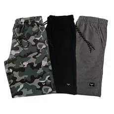 Kit 3 Bermudas Moletom Academia Plus Size G1 ao G3 Treino Algodão Esporte Conforto