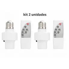 Kit 2 Soquete Bocal E27 De Lâmpada Inteligente Com Controle Remoto E Timer