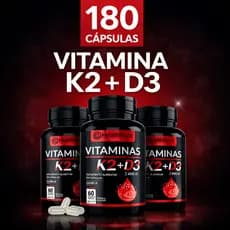 Vitamina K2 + D3 Alta Concentração | Saúde Óssea, Cálcio no Lugar Certo | 120 Cápsulas Premium