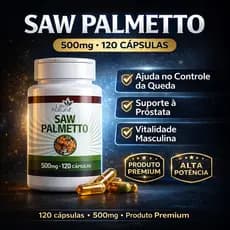 Saw Palmetto 120 cápsulas – Suporte Capilar Masculino – Saúde Prostática – Anti DHT