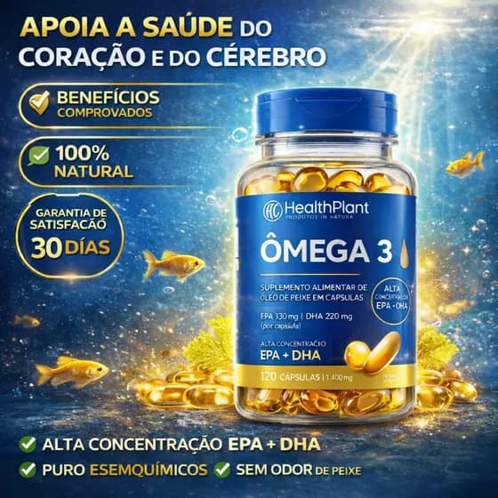 Ômega 3 120 Cápsulas–Alto EPA+DHA–Sem Odor | Anti-inflamatório Natural | Saúde do Coração e Cérebro