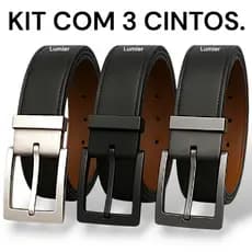 Kit 3 Cinto Masculino 2 em 1 - 125CM ou 150CM.
